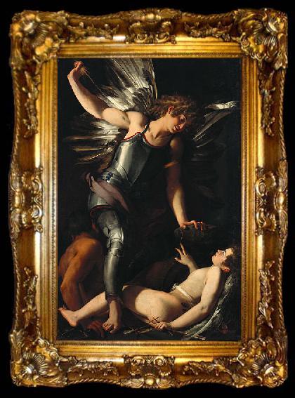 framed  Giovanni Baglione The Divine Eros Defeats the Earthly Eros, ta009-2